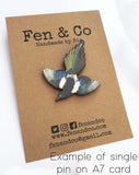 Grey Parrot collar pins - single or pair