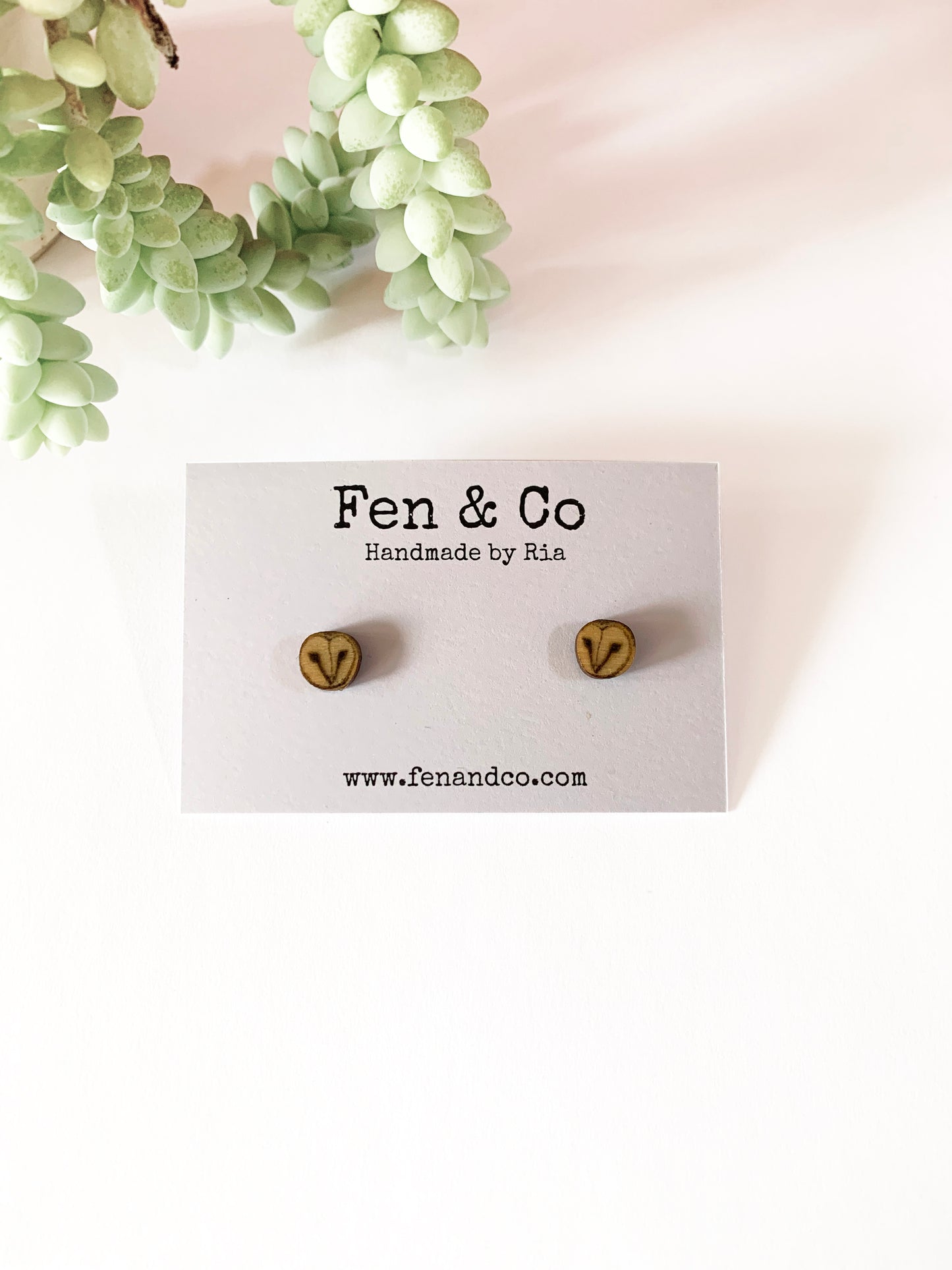 Barn owl stud earrings