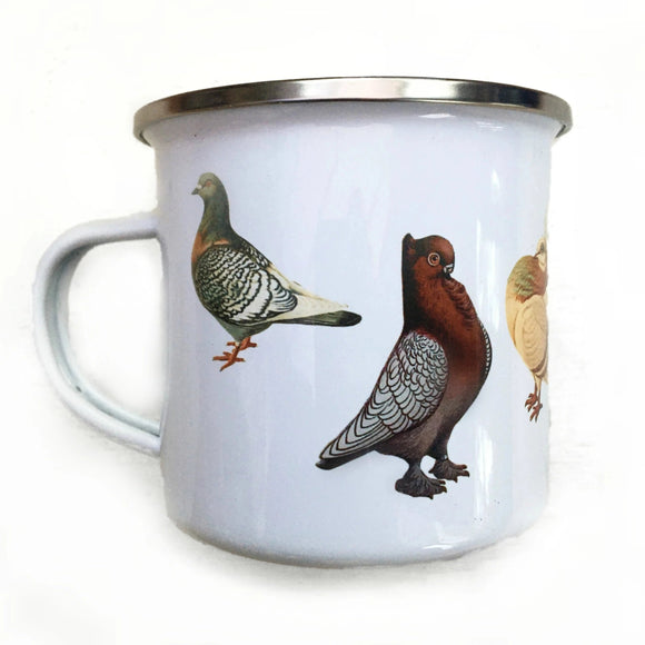 Enamel pigeon mug