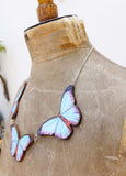 Blue Morpho butterfly necklace