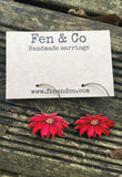 Poinsettia necklace and earrings