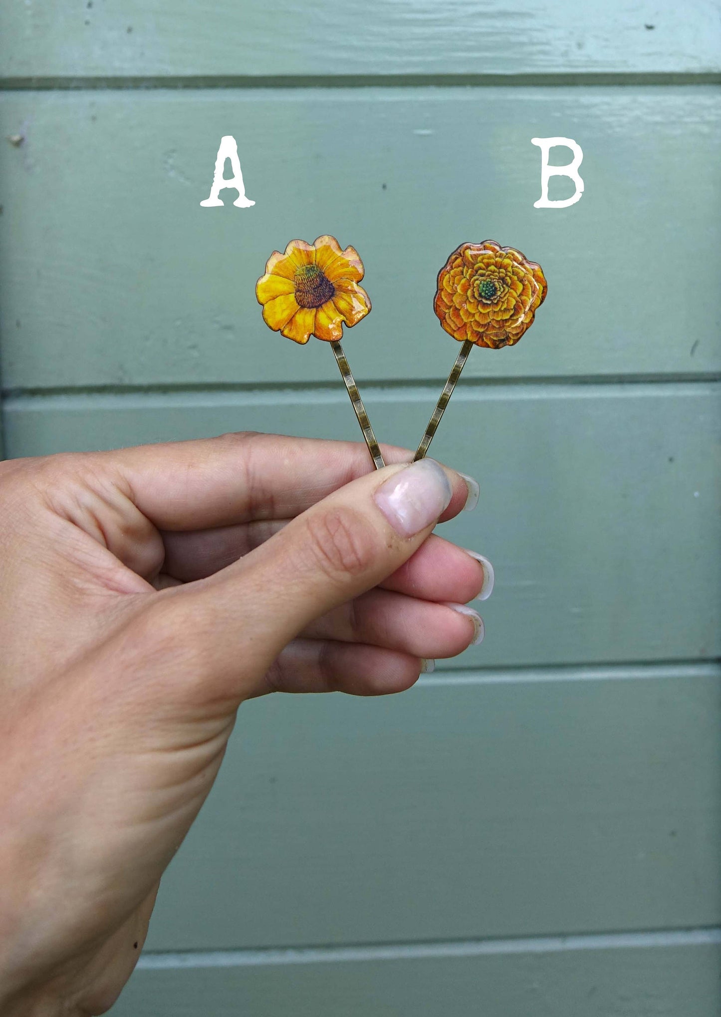 Marigold hairpins