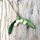 Mistletoe necklace and earrings