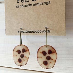 Honesty seed earrings