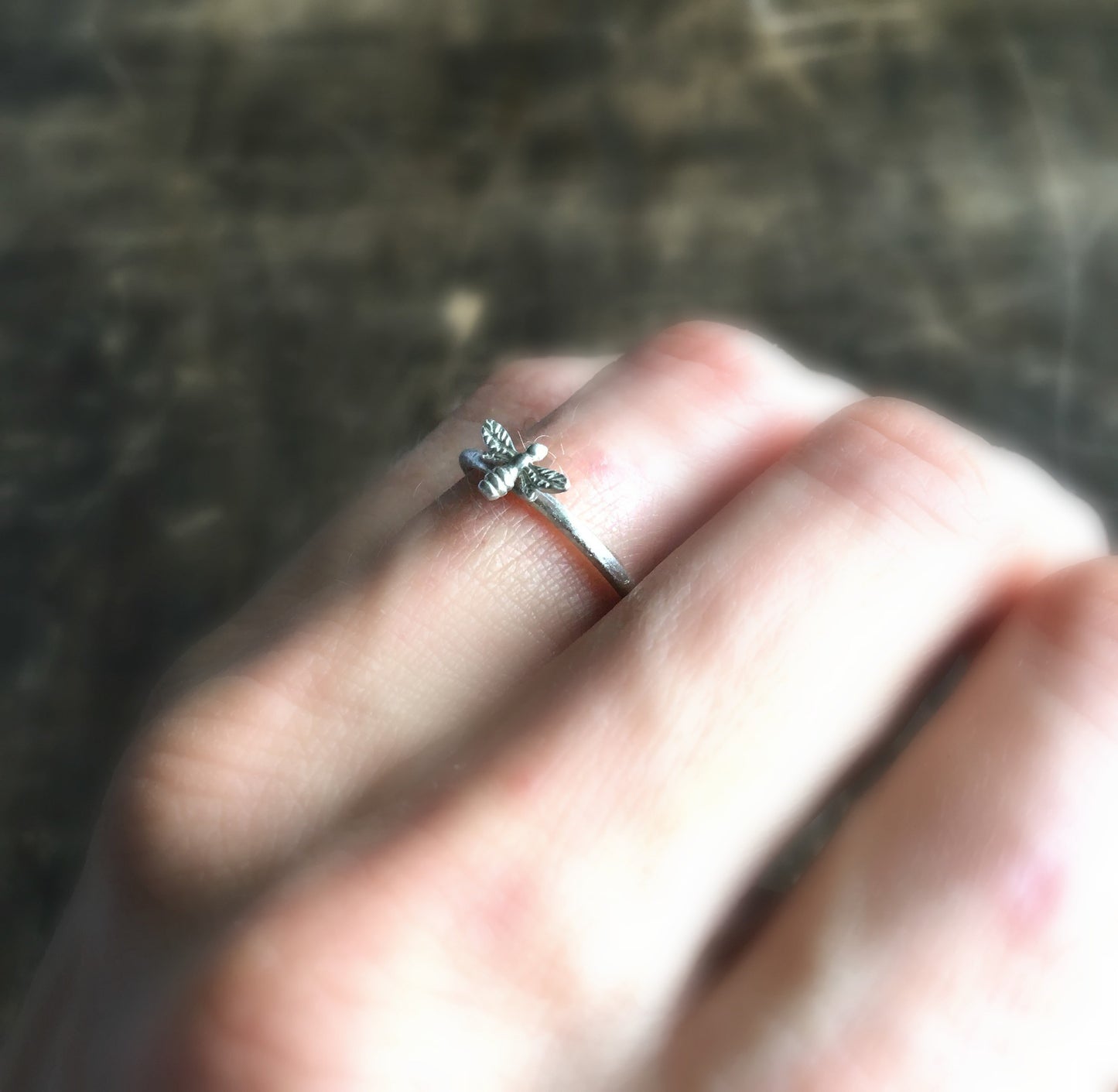 Eco silver Bee ring
