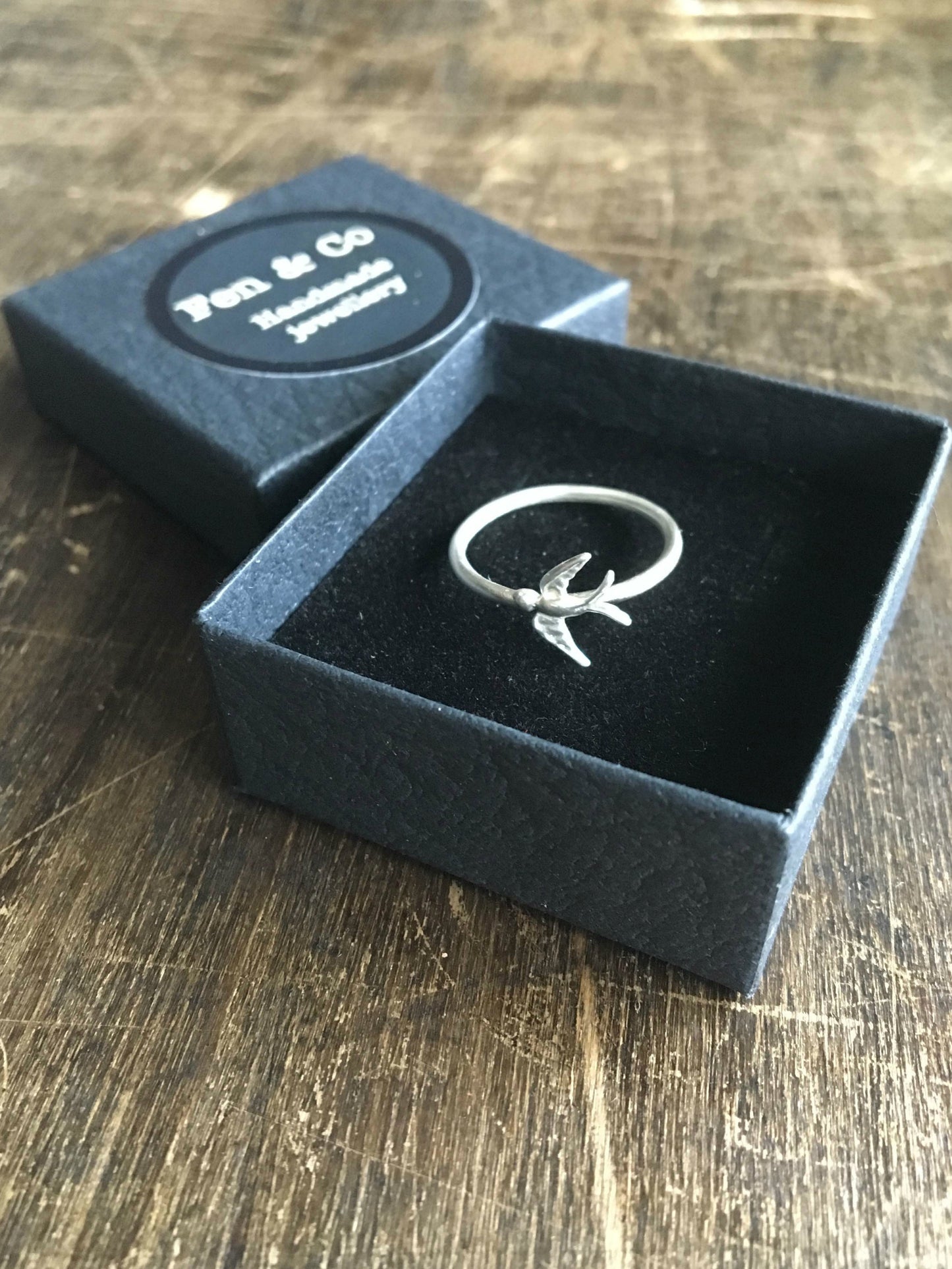 Eco silver Swallow ring