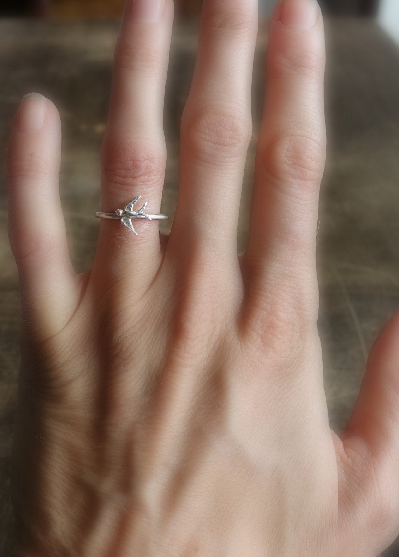 Eco silver Swallow ring