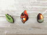 Acorn and Oak leaf collar pins