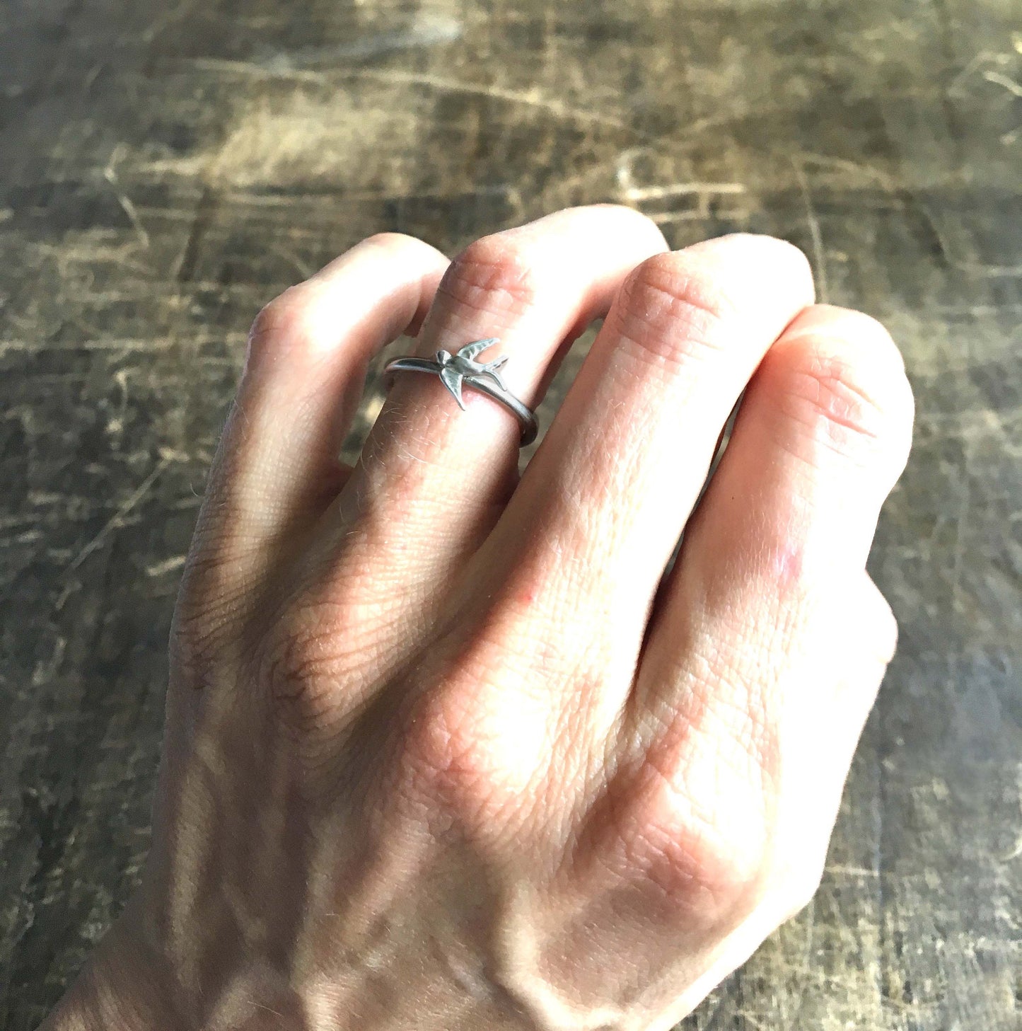 Eco silver Swallow ring