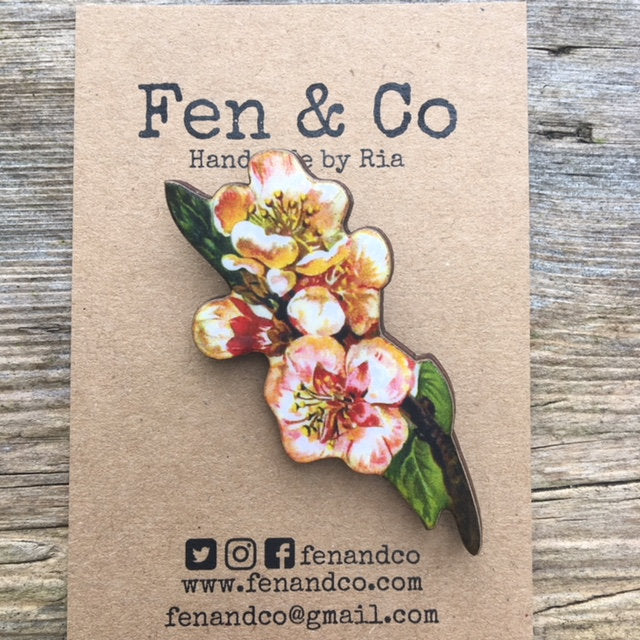 Apple blossom brooch