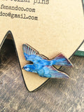 Blue bird collar pins