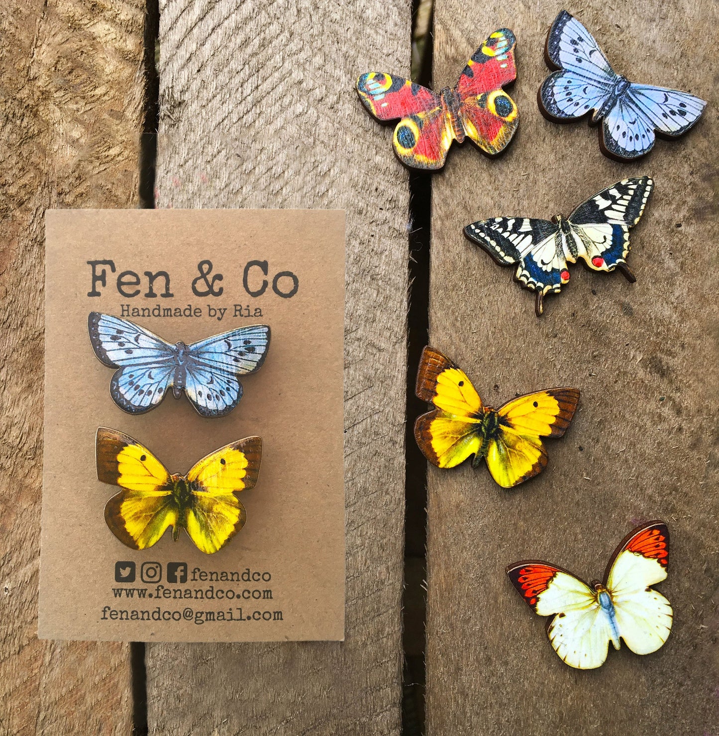 Small British butterfly earrings