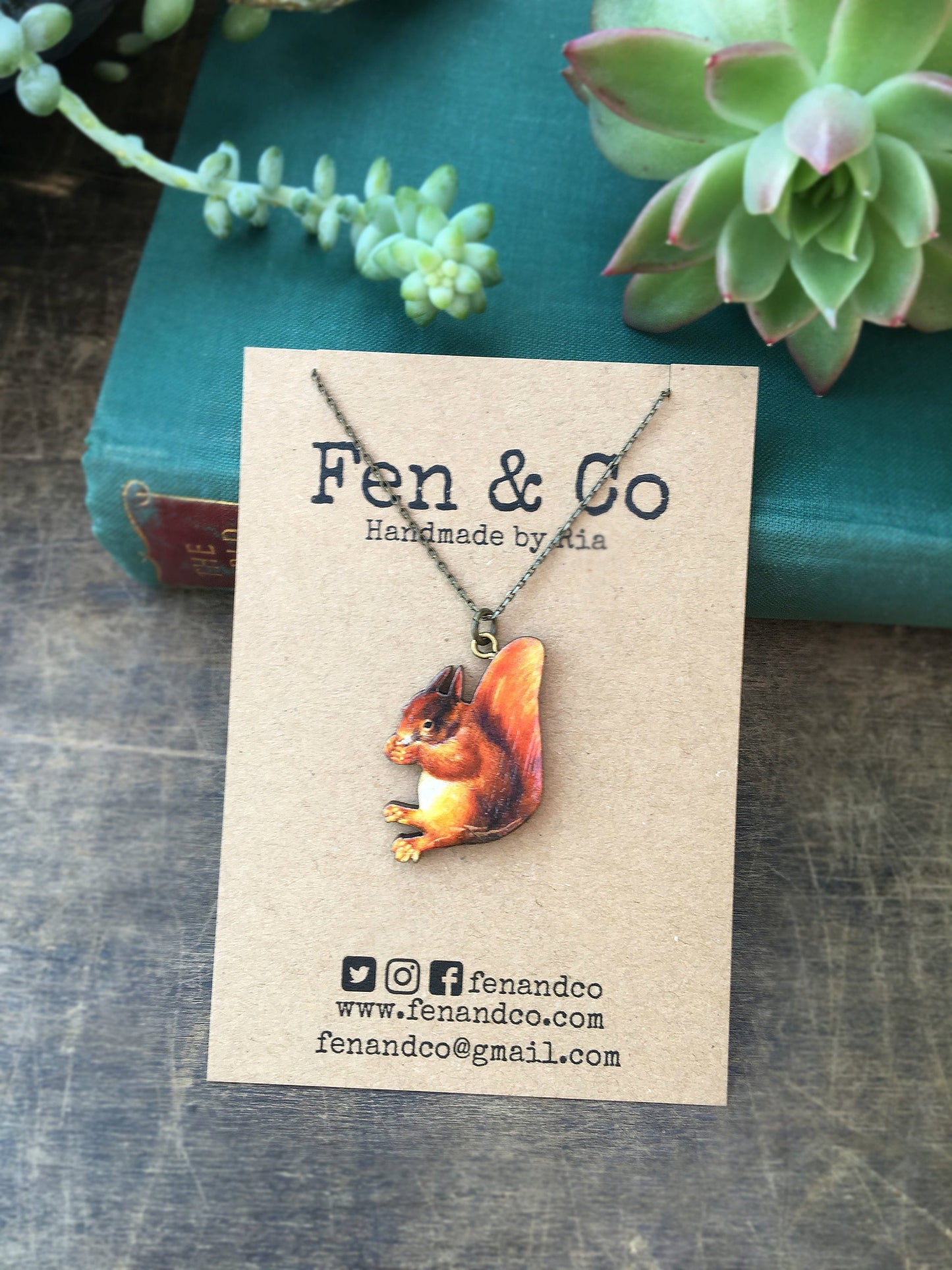 Red squirrel necklace