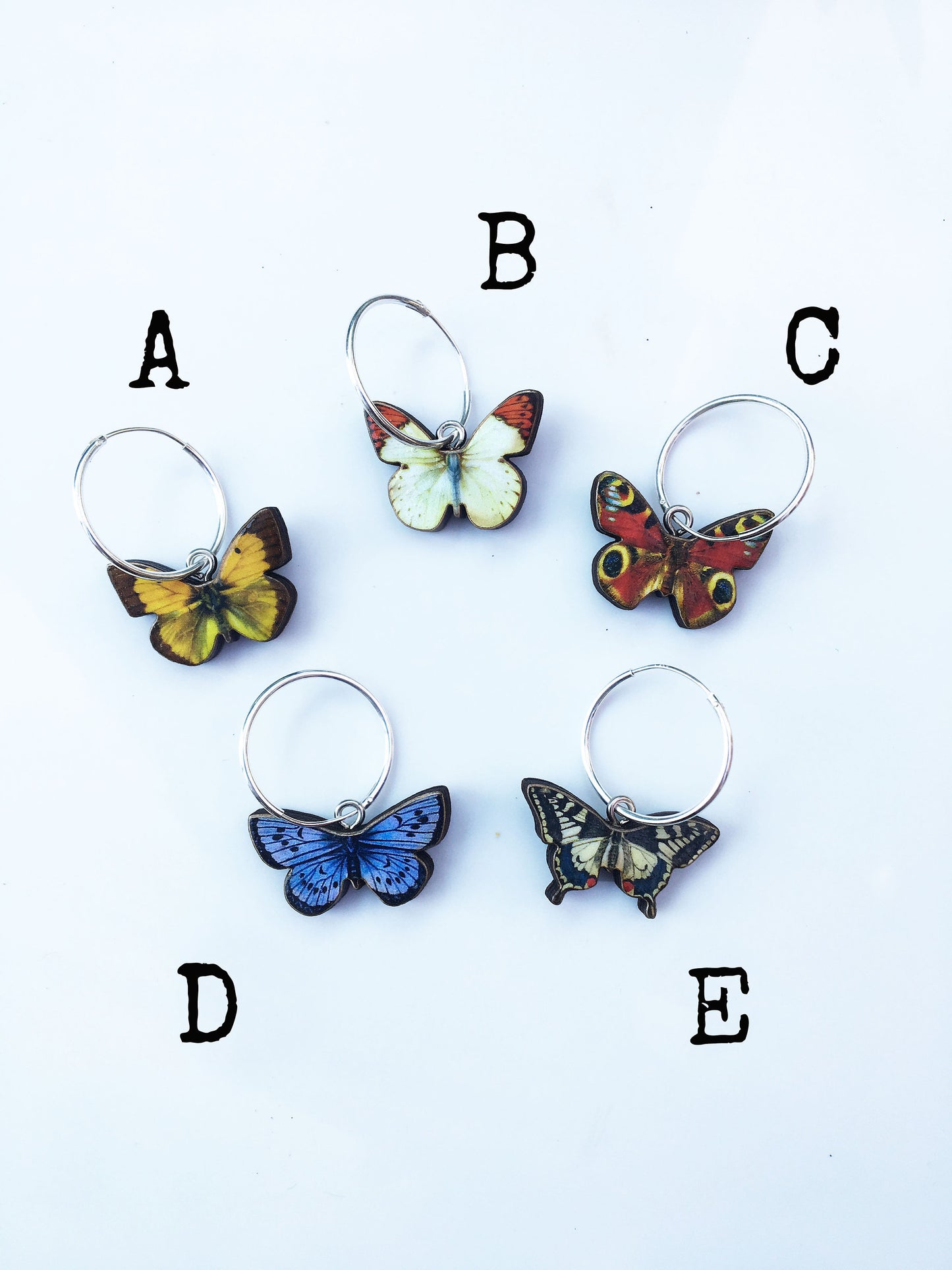 Small British butterfly earrings