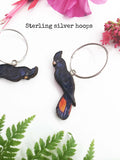 Black cockatoo earrings