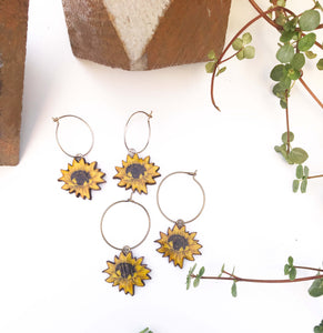 Sunflower earrings