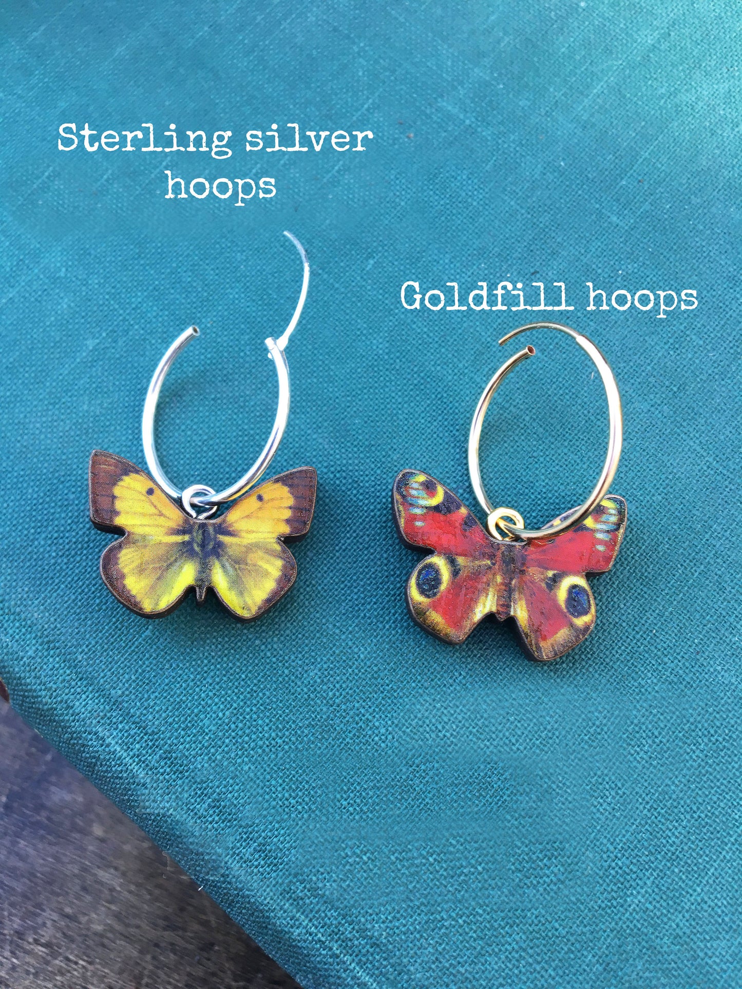 Small British butterfly earrings