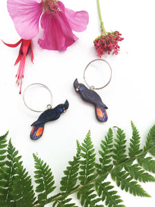 Black cockatoo earrings