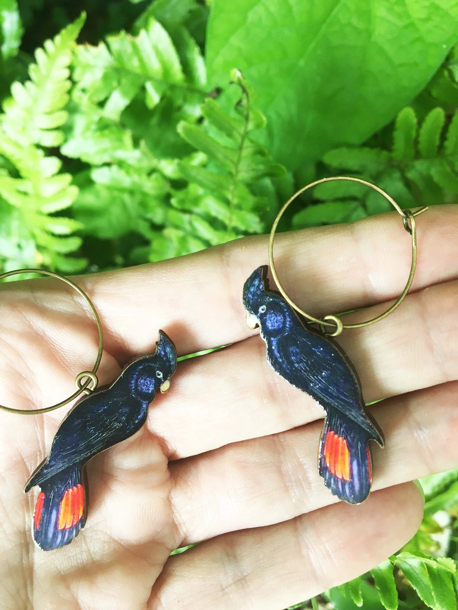 Black shop cockatoo earrings