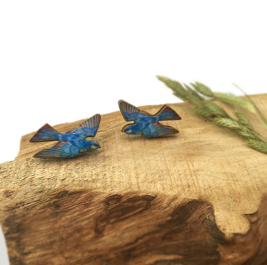 Blue bird collar pins