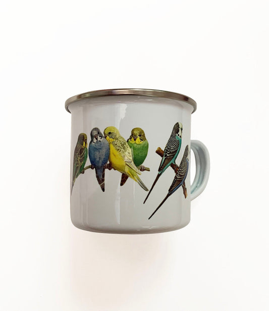 Budgie enamel mug