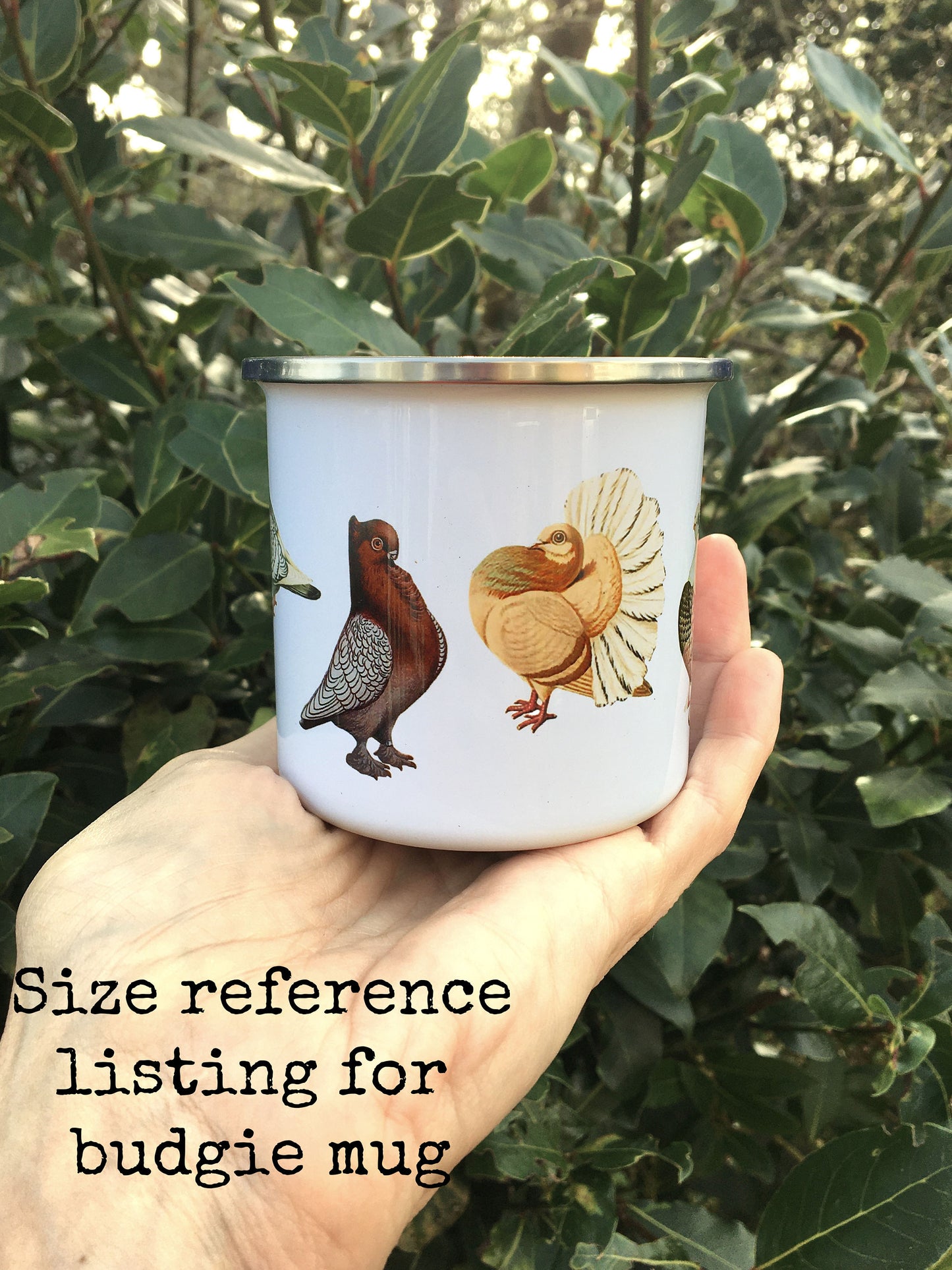 Budgie enamel mug